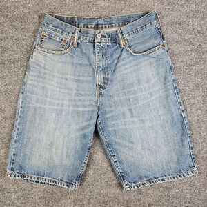 Levis 569 Jean Shorts Men 33 Jorts Loose Fit Straight Denim Baggy Y2K Faded Worn
